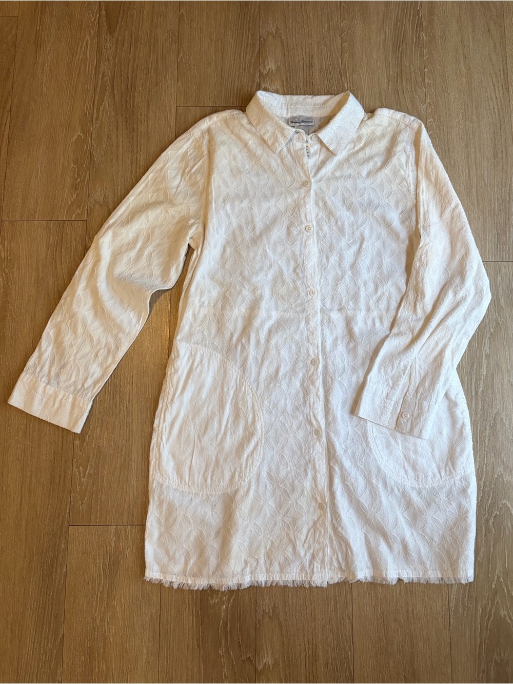 Tommy Bahama White Cotton Button-Front Shirt Dress